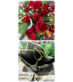 Red Embrace. An arrangement by DMP Flowers and Gifts.
