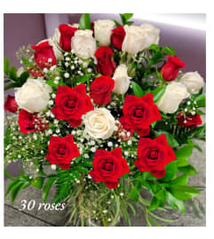 30 roses. An arrangement by DMP Flowers and Gifts.