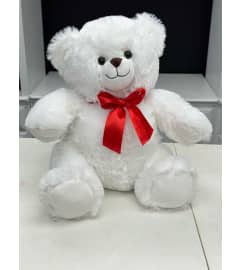 Bear Puffy White 16 in. An arrangement by Cala's Boutique Floral.