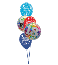 18th Birthday Rainbow Confetti Classic Balloon Bouquet. An arrangement by Balloon Bouquets Plus. 18th Birthday Rainbow Confetti Classic Balloon Bouquet. An arrangement by Balloon Bouquets Plus.