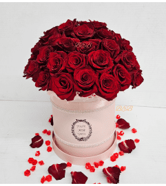 In Love Passion Box Rose. An arrangement by Brickell Exclusive Blooms.