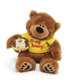 17 Be My Honey Plush Bear. An arrangement by Marivel's Florist and Gifts.