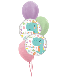 Babysaurus Girl Classic Balloon Bouquet. An arrangement by Balloon Bouquets Plus.