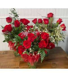 Romantic Ruby Embrace Red Roses. An arrangement by The Flower Box Florist.