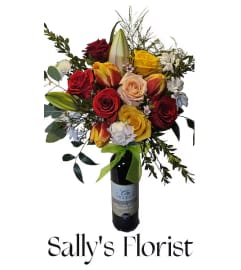 Sally's Wine and Dine bouquet. An arrangement by Prime Florist.