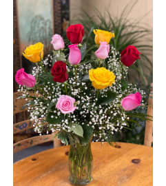 AssortedRose Vase. An arrangement by Dupree's Root 88 Garden Center and Florist.