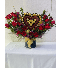 Scarlet Love Symphony. An arrangement by Dream Decorations Florist.