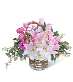 Blush and Willow. An arrangement by The Flower Shop of Lake Charles.