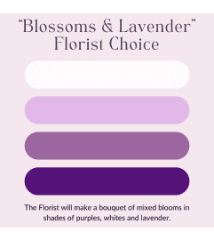 Blossoms and Lavender Florist Choice Arrangement. An arrangement by Roma James Gifts.