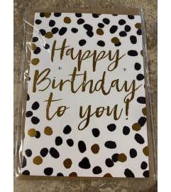 Happy Birthday Black and Gold and gems. An arrangement by Loyalist Flowers.