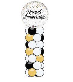 Anniversary Metallic Mini Balloon Column. An arrangement by Balloon Bouquets Plus. Anniversary Metallic Mini Balloon Column. An arrangement by Balloon Bouquets Plus.