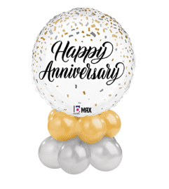 Anniversary Metallic Balloon Table Topper. An arrangement by Balloon Bouquets Plus. Anniversary Metallic Balloon Table Topper. An arrangement by Balloon Bouquets Plus.