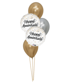 Anniversary Metallic Classic Balloon Bouquet. An arrangement by Balloon Bouquets Plus. Anniversary Metallic Classic Balloon Bouquet. An arrangement by Balloon Bouquets Plus.