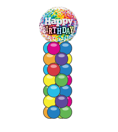 Birthday Rainbow Confetti Mini Balloon Column. An arrangement by Balloon Bouquets Plus. Birthday Rainbow Confetti Mini Balloon Column. An arrangement by Balloon Bouquets Plus.