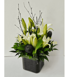 Black Dramatic Lilies. An arrangement by Brickell Exclusive Blooms.