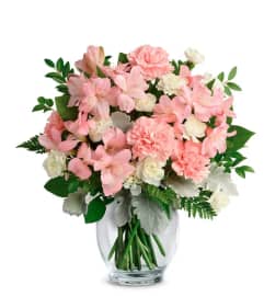 Carnation and Alstro Bouquet. An arrangement by Lollypops and Roses.