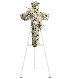 Divine Light Cross. An arrangement by Hillcrest Florist.