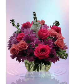 Rosy Radiance Delight. An arrangement by Flowers by Nancy Joslin.