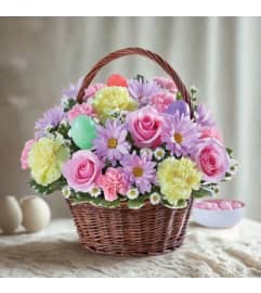 Easter Basket Arrangement. An arrangement by Flowers by Girlfriends.