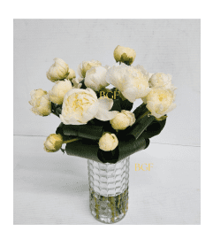 White Elegant Peonies. An arrangement by Brickell Exclusive Blooms.