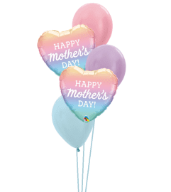 Happy Mother's Day Pastel Ombre Classic Balloon Bouquet. An arrangement by Balloon Bouquets Plus.