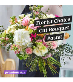 Florist Choice Pastel Cut bouquet. An arrangement by Harriet's Flower and Gift Shop.