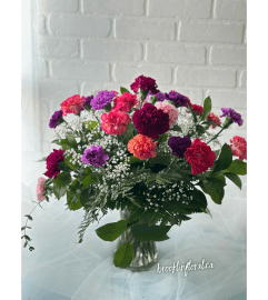 Colourful Carnations. An arrangement by Brooklin Floral and Garden Shoppe Inc..