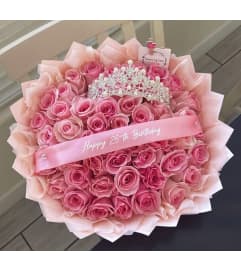 Crown of Pink Elegance. An arrangement by Vemongi Flowers.