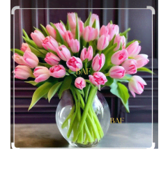 Pink in Love Tulipans. An arrangement by Brickell Ave Florist.