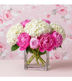 Blush and Bloom Delight. An arrangement by Langdon Florist of Tribeca. Blush and Bloom Delight. An arrangement by Langdon Florist of Tribeca.