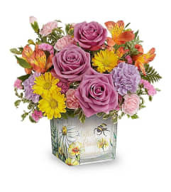 Sweet Buzz Radiance Blooms. An arrangement by Blushing Flowers.