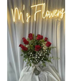 RED ROSES FOR MOM. An arrangement by M's Flowers.