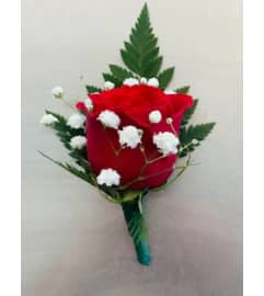 Classic Rose Boutonniere (Available in Red or White). An arrangement by My Mother's Bloomers.