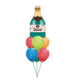 Celebratory Bubble Bottle Awesome Balloon Bouquet. An arrangement by Balloon Bouquets Plus.