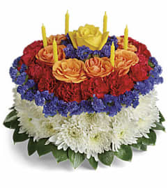 Floral Birthday Cake. An arrangement by Cincyfloralnista.
