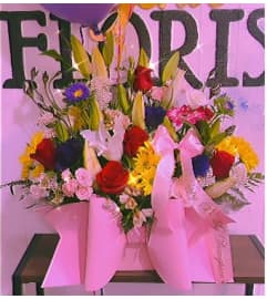 Sweetheart Blossom Box. An arrangement by Geni's Florist and Gifts.