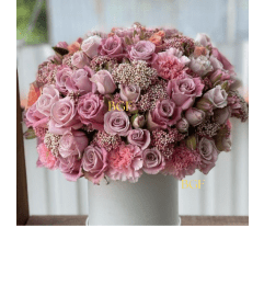 Desireable Pink Box. An arrangement by Brickell Exclusive Blooms.
