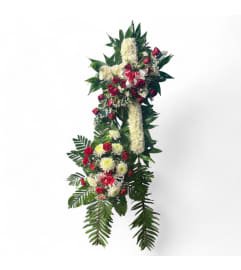 Eternal Grace Cross Spray. An arrangement by Cinderella's Flowers.