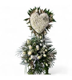 Winter Heart Standing Spray. An arrangement by Cinderella's Flowers.