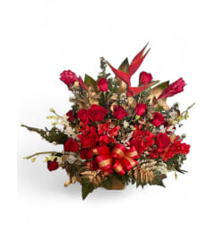 Crimson Chango Embrace. An arrangement by Cinderella's Flowers.