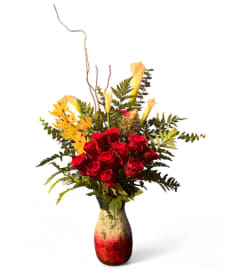 Romantic radiance. An arrangement by Cinderella's Flowers.