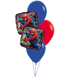 Spiderman Colourful Classic Balloon Bouquet. An arrangement by Balloon Bouquets Plus.