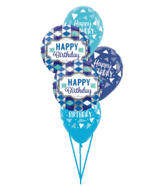 Happy Birthday Tie Pattern Classic Balloon Bouquet. An arrangement by Balloon Bouquets Plus. Happy Birthday Tie Pattern Classic Balloon Bouquet. An arrangement by Balloon Bouquets Plus.