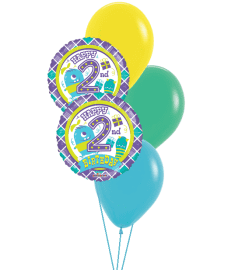 Second Birthday Boy Colourful Classic Balloon Bouquet. An arrangement by Balloon Bouquets Plus. Second Birthday Boy Colourful Classic Balloon Bouquet. An arrangement by Balloon Bouquets Plus.