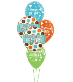 Happy Birthday Grandpa Classic Balloon Bouquet. An arrangement by Balloon Bouquets Plus. Happy Birthday Grandpa Classic Balloon Bouquet. An arrangement by Balloon Bouquets Plus.