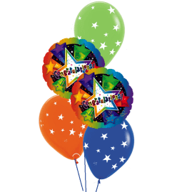 Congratulations 3D Stars N Balloon Classic Balloon Bouquet. An arrangement by Balloon Bouquets Plus.