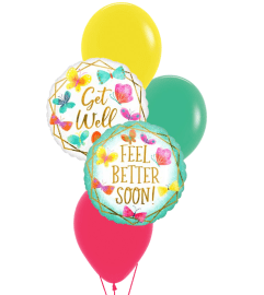 Feel Better Soon Get Well Classic Balloon Bouquet. An arrangement by Balloon Bouquets Plus.