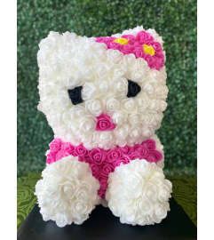Pink Cat (Rose Bear Edition). An arrangement by Flower World and Gifts.