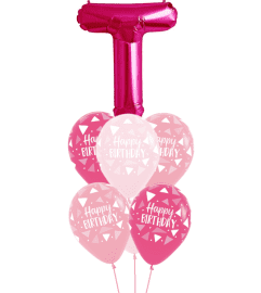 Monogram Pink T Birthday Awesome Balloon Bouquet. An arrangement by Balloon Bouquets Plus. Monogram Pink T Birthday Awesome Balloon Bouquet. An arrangement by Balloon Bouquets Plus.