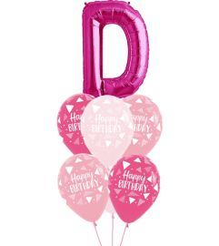 Monogram Pink D Birthday Awesome Balloon Bouquet. An arrangement by Balloon Bouquets Plus. Monogram Pink D Birthday Awesome Balloon Bouquet. An arrangement by Balloon Bouquets Plus.